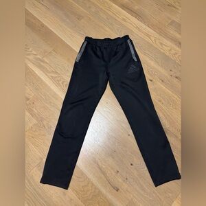 Adidas Sweat Pants Black Climawarm Fleece Lined Zip Ankle mens size small